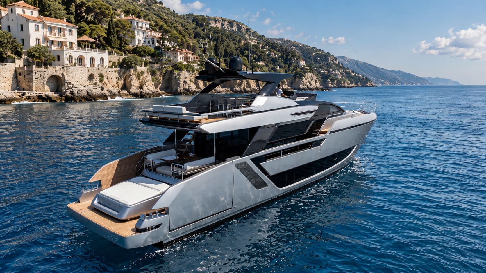 Luxury yacht at sea